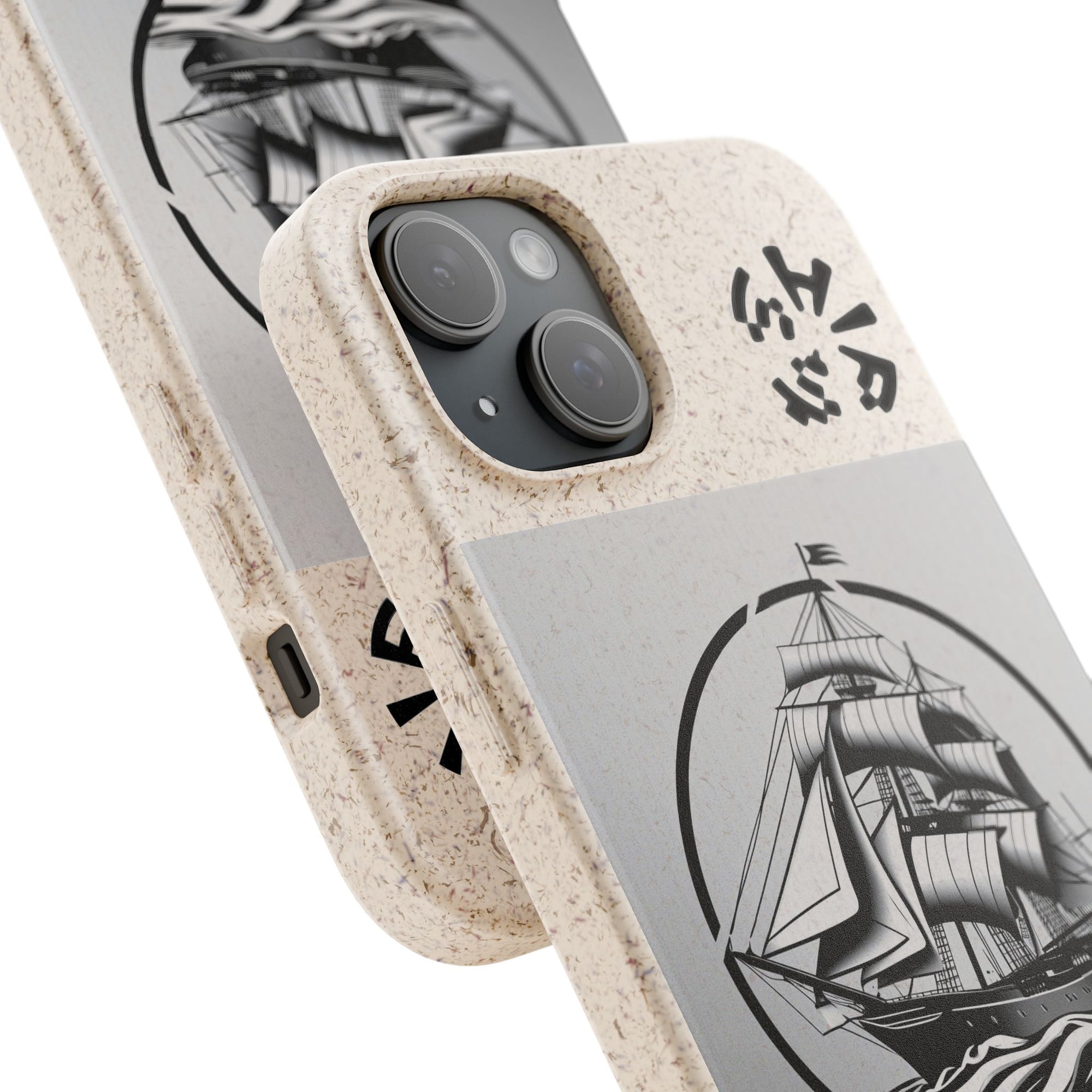 Biodegradable $SHIP Phone Case with Nautical Design - Eco-Friendly Gift for Sailors, Motivational Decor, Unique Present for Sea Lovers