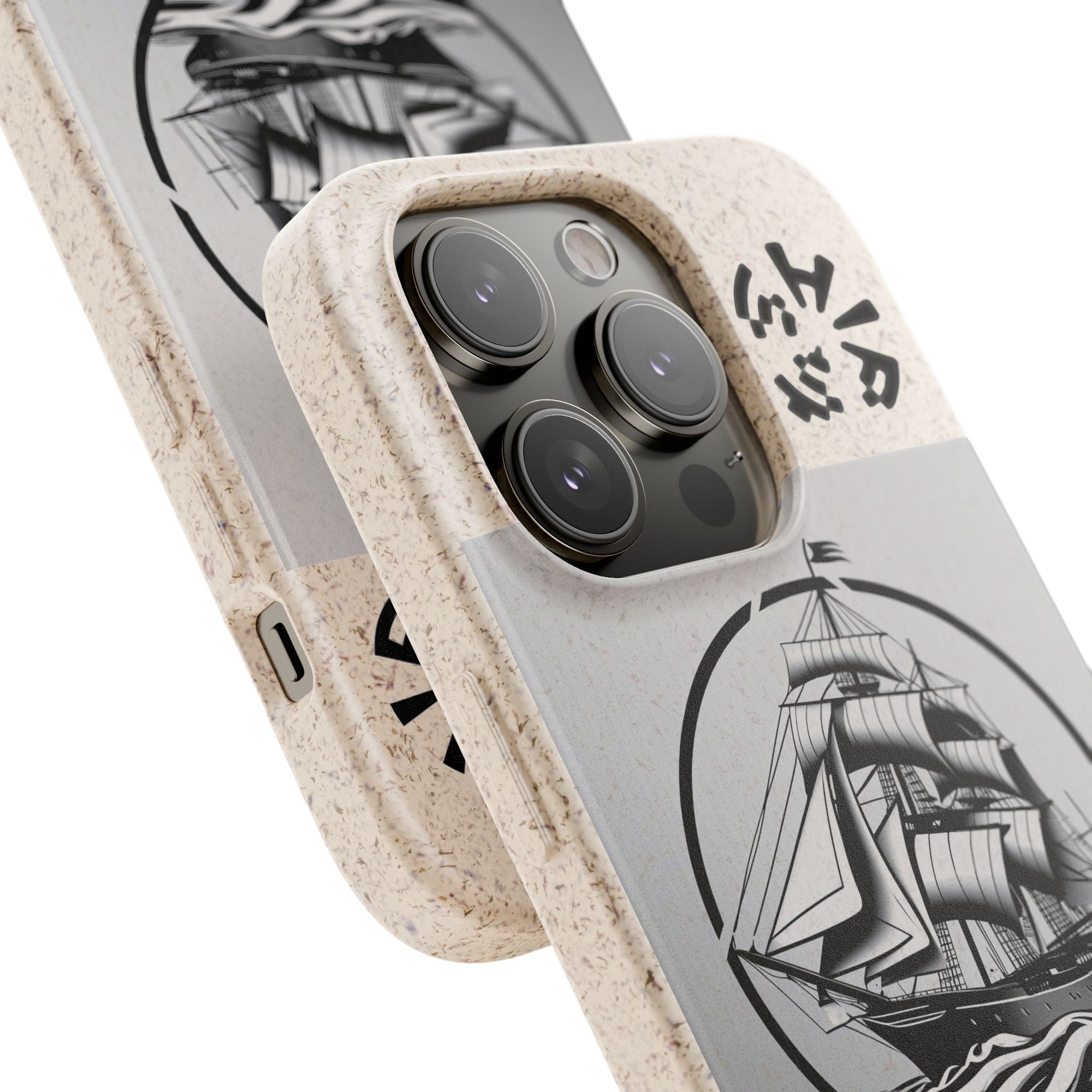 Biodegradable $SHIP Phone Case with Nautical Design - Eco-Friendly Gift for Sailors, Motivational Decor, Unique Present for Sea Lovers