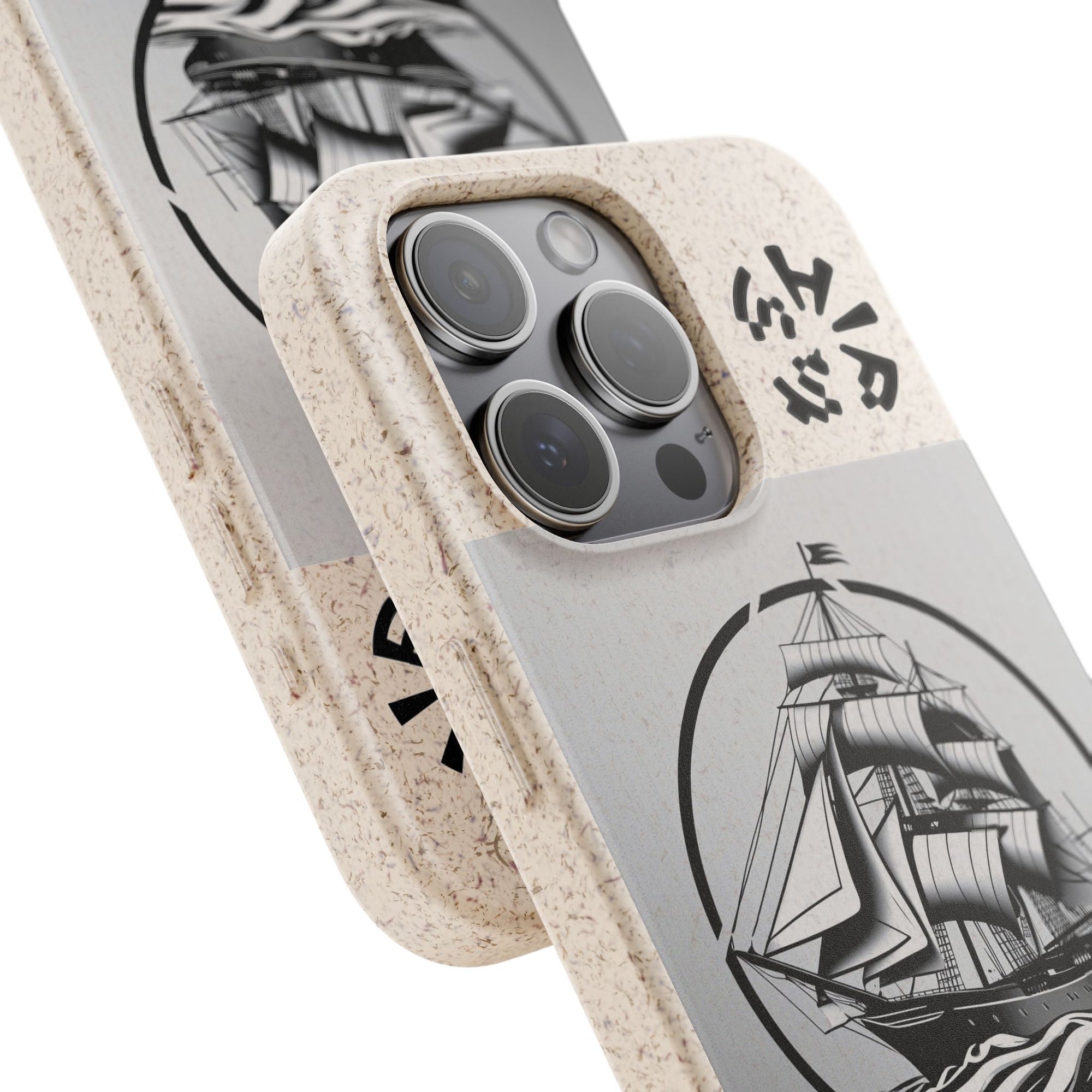 Biodegradable $SHIP Phone Case with Nautical Design - Eco-Friendly Gift for Sailors, Motivational Decor, Unique Present for Sea Lovers